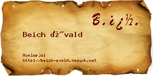 Beich Évald névjegykártya